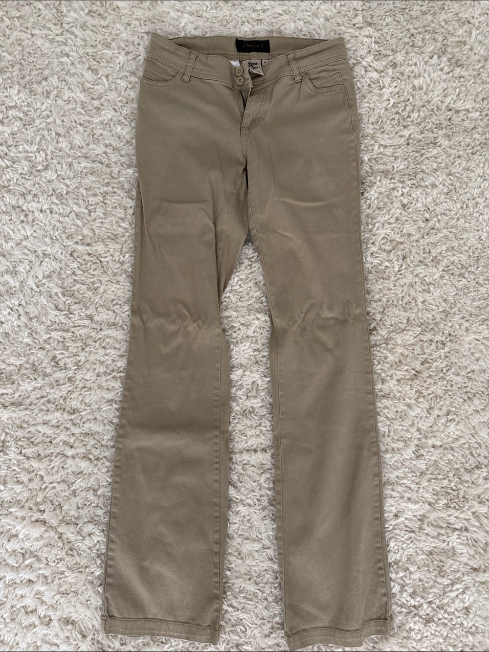 Women's Khaki Flare Chinos - Olive Tan